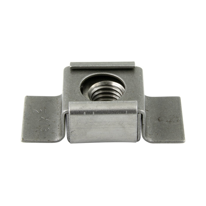 Floating Nut Retainer Weld Nut 3/8"-16 UNC 25/32" Base Width x 2" O/A LGTH Low Carbon Steel Plain