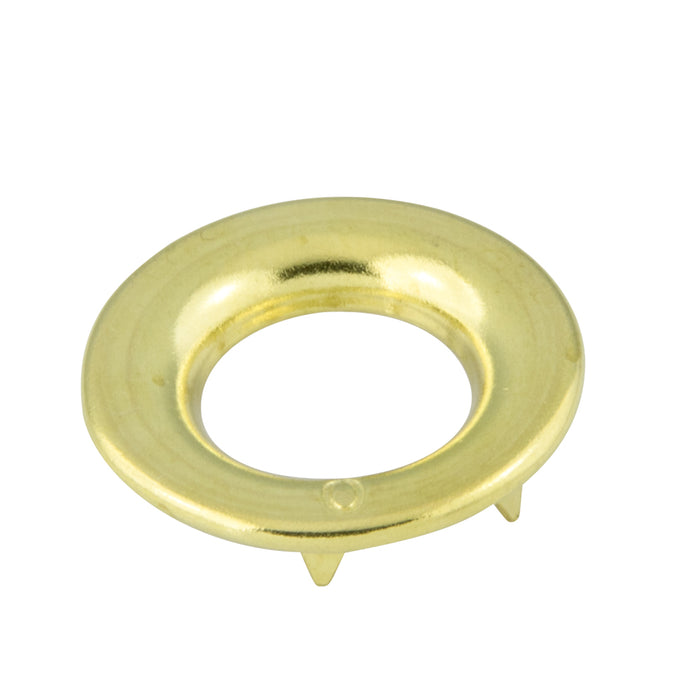 Brass Rolled Rim Grommets with Spur Washers (144/Pk) 15/16" Hole Dia., Size #7 Brass Plain (116-134 & 116-234)