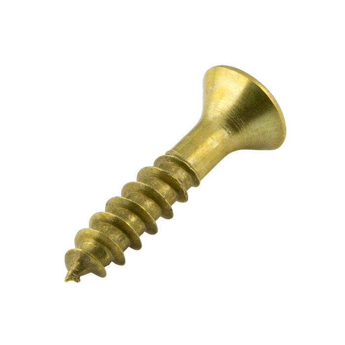 Wood Screw, Flat Head, Square Socket, #6 x 1-1/4" Length, Brass, ASME/ANSI B18.6.1