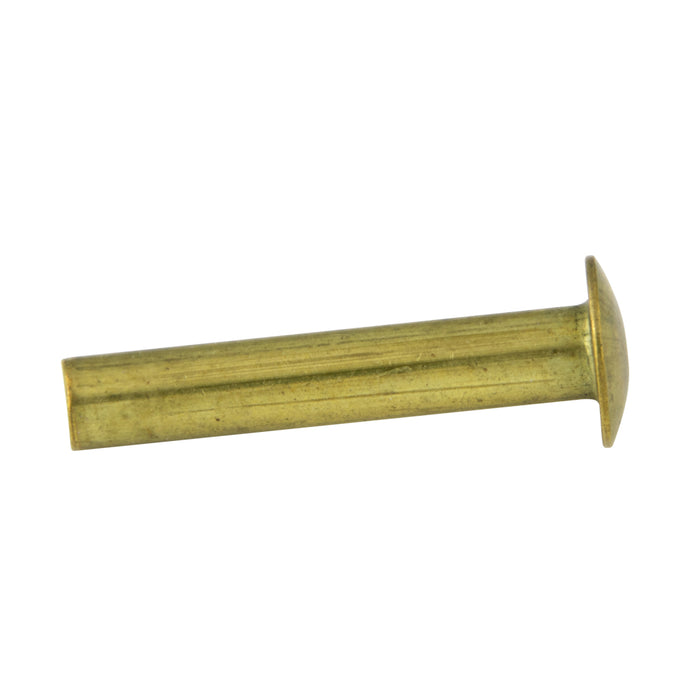 Rivet semi-tubulaire, tête ovale 1/8 po de diamètre x 1/8 po de longueur x 7/32 po de diamètre de tête, laiton brut, par Spaenaur Inc.