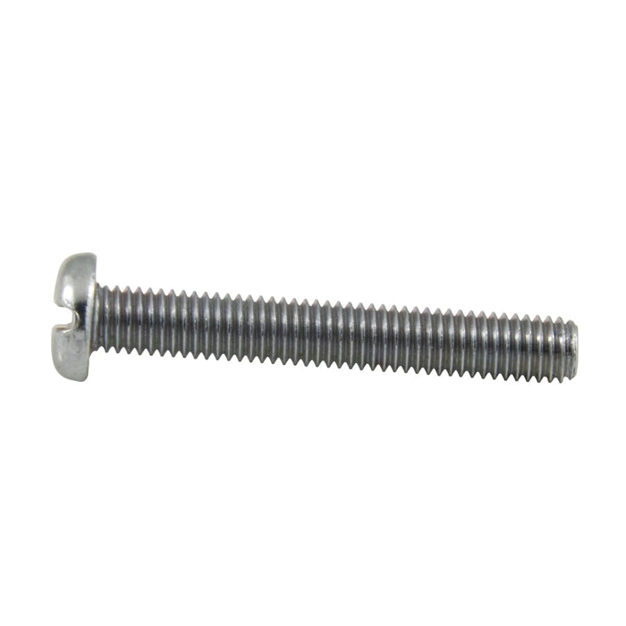 Machine Screw, Pan Head, Slotted Drive, M3 x 0.50 mm UNC x 5 mm Length, Steel Zinc Plated Yellow