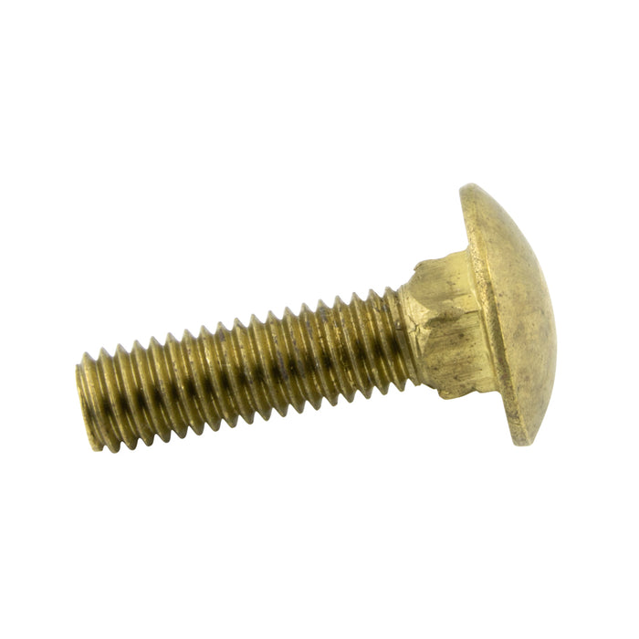 Carriage Bolt DIN 603 (No Nut) M6 x 1.00 x 80mm LG Brass Plain DIN 603/BR M6X80 by Spaenaur Inc.