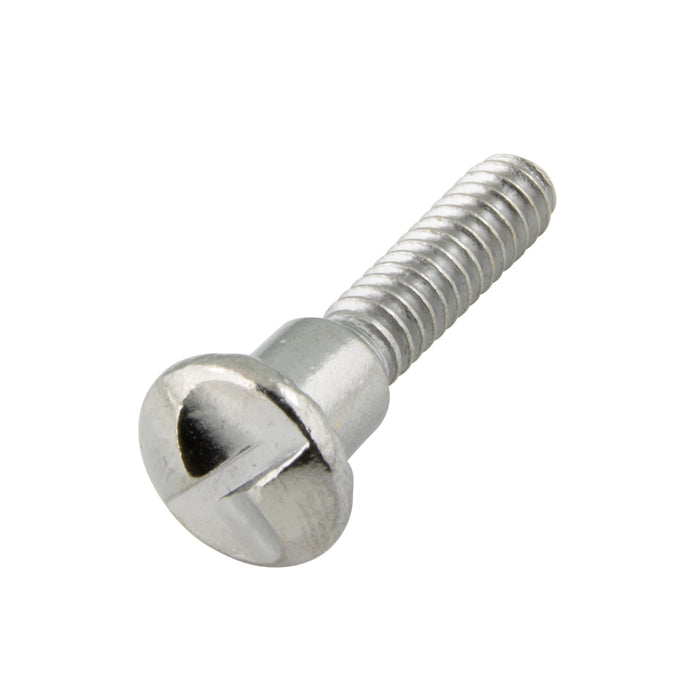 One Way Slot Shoulder Screw #10-24 UNC x 3/4" LONG Brass, Chrome Plated