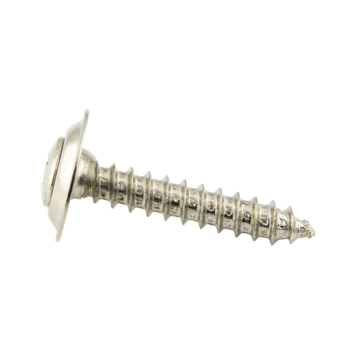 SEMS Tapping Screw Phil Oval #6 HD with Finishing Washer #8 x 5/8" LG, Type A Low Carb Steel Case Hard Nickel Plated by Spaenaur Inc.