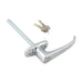 Lever 'L' Handle, Locking, 180 Degree Rotation,Keyed to Differ 5/16" x 4 1/2" Shank, 1 1/2" Hole Centres, Die-Cast Chrome Plated by Spaenaur Inc.