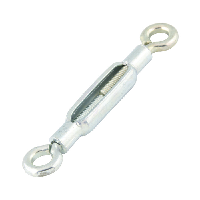 Tendeur, œillet et œillet n° 12-24 fileté (diamètre du matériau 0,185 po), longueur ouverte 6-3/8 po, longueur fermée 4-1/2 po, prise 1-7/8 po, acier zingué par Spaenaur Inc.