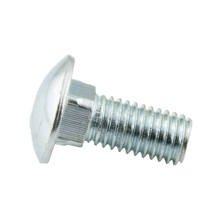 Carriage Bolt, Round HD Square Neck 1/4"-20 UNC x 1/2" LG, Full Thread ASTM A 307 Low Carbon Steel Trivalent Zinc Plated ANSI B18.5-1978