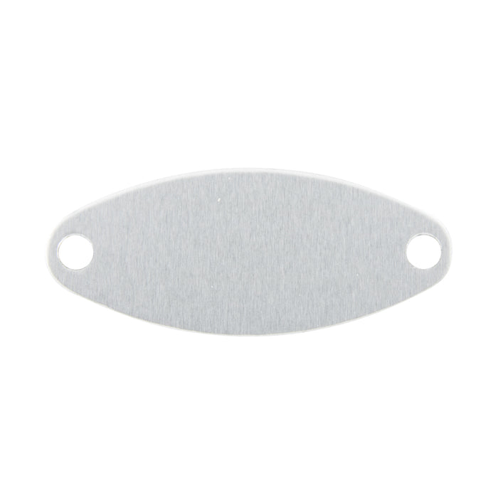 Standard Oval Blank Tag (Two 1/8" Holes) 5/8" x 1 1/2" x .032" THK Anodized Aluminum Plain by Spaenaur Inc.
