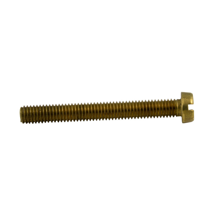 Machine Screw, Cheese Head, Slotted Drive, M1.4 x 0.30 mm UNC x 2 mm Length, Brass Plain by Spaenaur Inc.