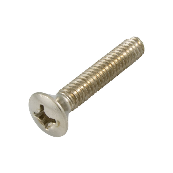 Machine Screw, Oval Head, Phillips Drive, #8-32 UNC x 1/4" Length, Steel Nickel Plated