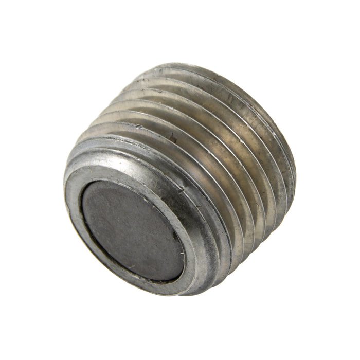 Square Recessed Magnetic Pipe Plug Disc Style Magnet 1/2"-14 NPTF x .60" O/A Nom. LGTH "Ceramic I" Magnet, Steel Body by Spaenaur Inc.