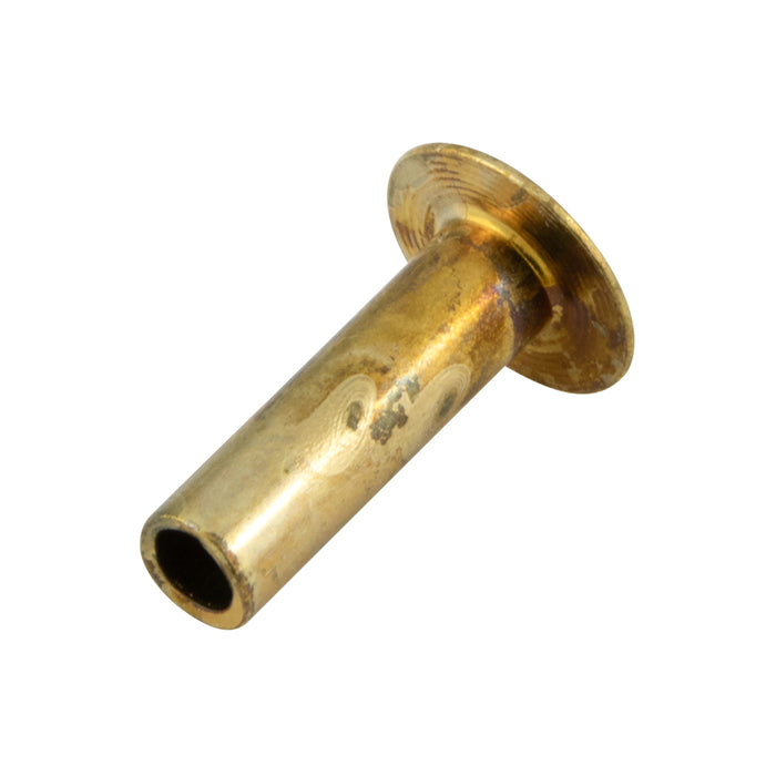 Rivet tubulaire à tête ovale 3/32" x 9/32" L (diamètre de tête 3/16") en acier, plaqué laiton par Spaenaur Inc.
