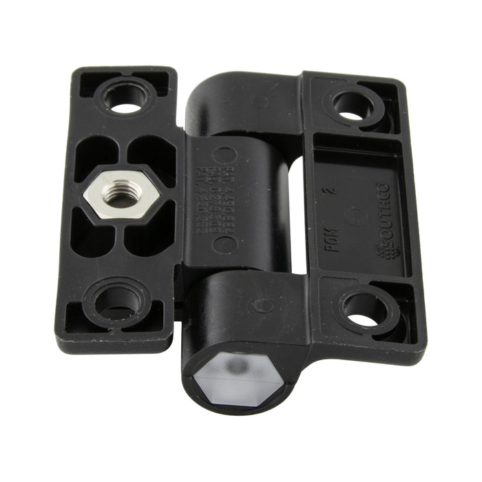 100 Series Adjustable Hinge 1" x 1.2" Acetal, Black