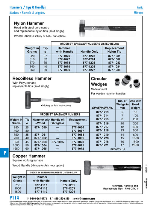 Replacement Tips for Recoilless Hammer 50mm OD Polyurethane