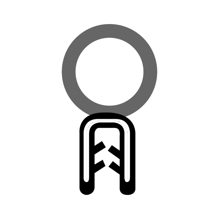 Trim Seal Grip, Flanged Edges 0.065"-0.095" Grip Range x 25 Ft/ Coil Sponge & Solid EPDM