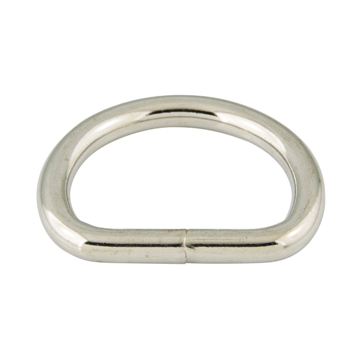 Dee Ring (Welded Joint) 1 3/4" Inside Width, .250" Wire DIA Steel Nickel Plated by Spaenaur Inc.