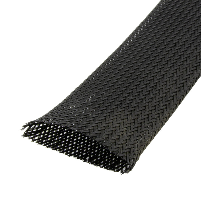 "Flexo Hw" Heavy Wall Grade Braided Expandable Sleeving 3/8" DIA x 500 Ft Spool Polyethylene Terephthlate Black by Flexo™