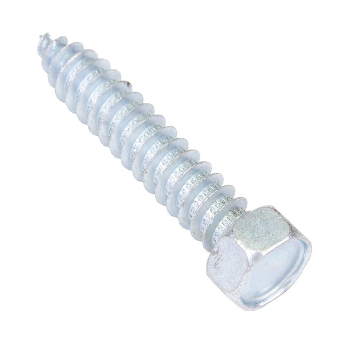 Tapping Screw, Indented Hex Washer Head Slotted Drive, Type A, #8 x 1/2" Length, Low Carbon Steel Zinc Plated Trivalent Chromate by Spaenaur Inc.