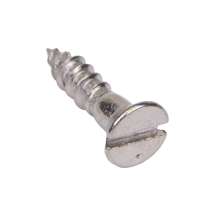 Wood Screw, Flat Head, Slotted, #8 x 1/2" Length, Stainless Steel, ASME/ANSI B18.6.1 by Spaenaur Inc.