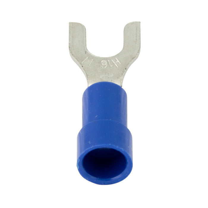 Spade tongue Terminal, Insulated Solderless 22-18 Wire #5-6 Stud Pure Electrolytic Copper, Red Plastic Insulator, Heavy Bright Tin Plating by Spaenaur Inc.