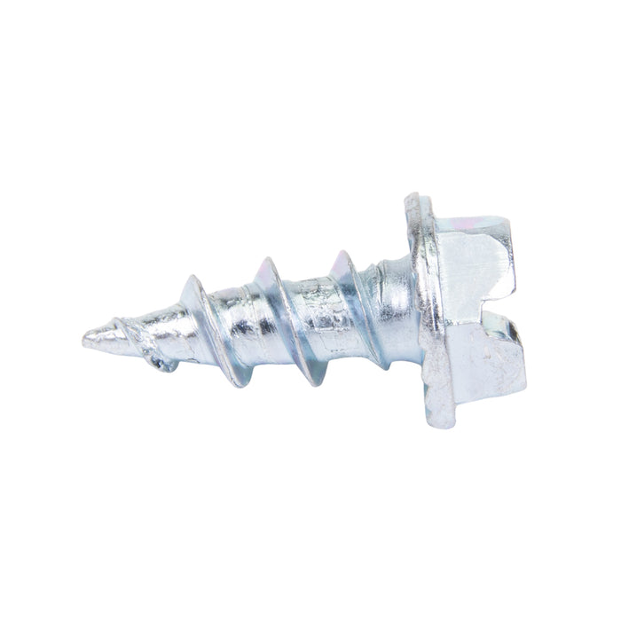 Tapping Screw, Serrated Hex Washer Head Slotted Drive, #10 x 1/2" Length, Steel Zinc Plated by Spaenaur Inc.