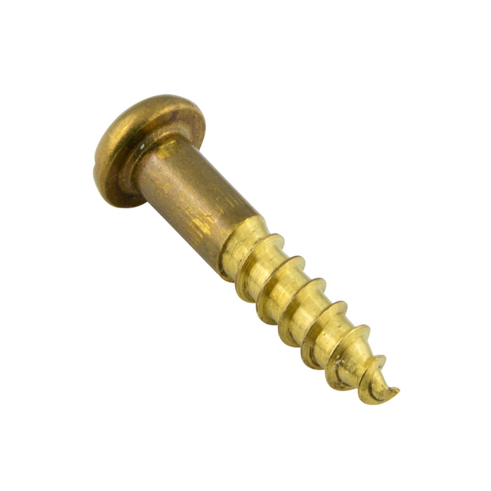 Wood Screw, Round Head, Slotted, #14 x 1-1/4" Length, Brass, ASME/ANSI B18.6.1 by Spaenaur Inc.