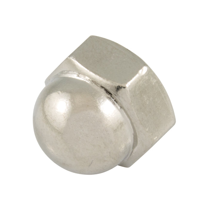 Cap Nut, M6 x 1.00 mm, 10.0 mm WAF, 12.0 mm THK, Steel Nickel Plated, DIN 1587