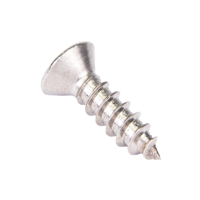 Tapping Screw, Flat Head Square Socket Drive, Type AB, #12 x 2-1/2" Length, Stainless Steel