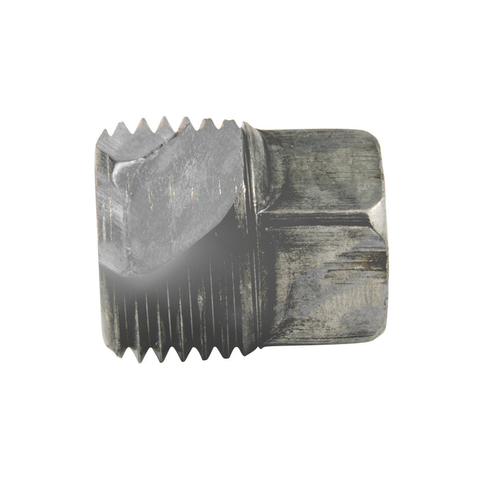 Square Head Magnetic Pipe Plug, Disc Style Magnet 1/2"-14 NPTF x .96" O/A LGTH "Ceramic I" Magnet, Steel Body by Spaenaur Inc.