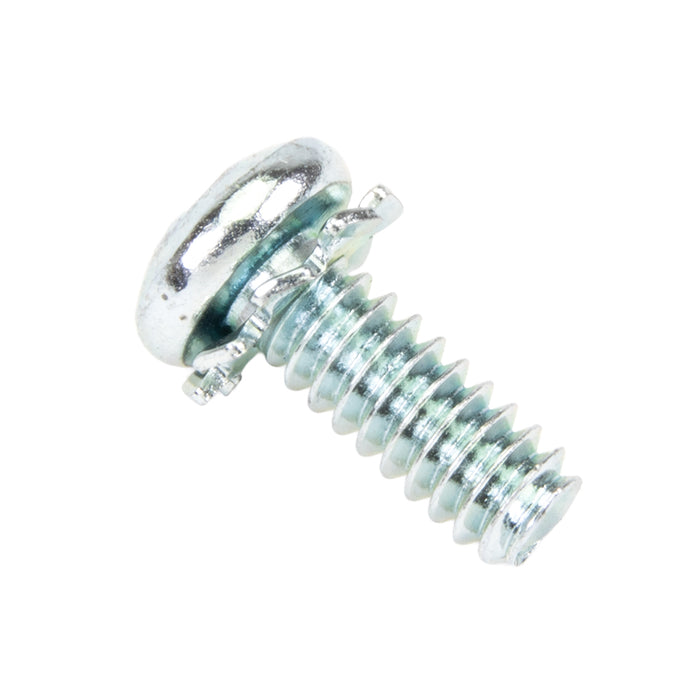 Sems Machine Screw Phillips Pan Hd, External Tooth Lockwasher 17/64" Od, #6-32 UNC X 3/8" Length, Low Carbon Steel Bright Zinc, Ansi B18.13 by Spaenaur Inc.