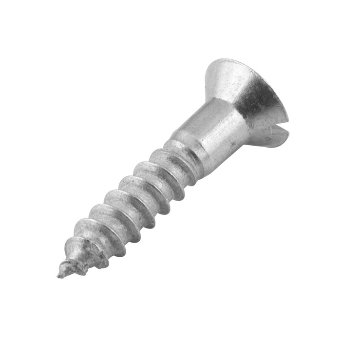 Wood Screw, Flat Head, Slotted, #4 x 1/2" Length, Aluminum, ASME/ANSI B18.6.1 by Spaenaur Inc.