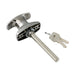Locking T Handle, Keyed Alike, Fix to Right Edge Of Door 90 Degree Anti-CLockwise Movment Die-Cast Chrome Plated by Spaenaur Inc.