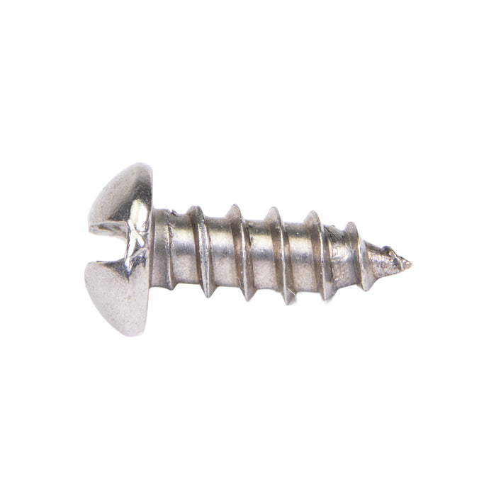 Tapping Screw, Round Head Slotted Drive, Type AB, #10 x 3/4" Length, Stainless Steel by Spaenaur Inc.