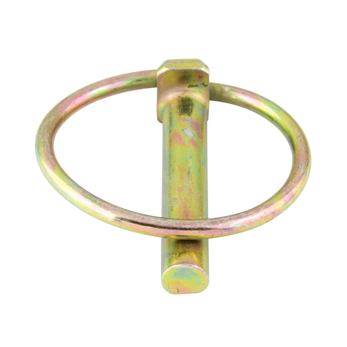 Lynch Pin, Flat Back, (No Chain) 7/16" DIA x 2" Pin LGTH, 1-7/8" Inside Ring DIA. Steel C1010-18 Case Hard Pin, Spring Steel Snap Ring, Heavy Zinc Plated by Spaenaur Inc.