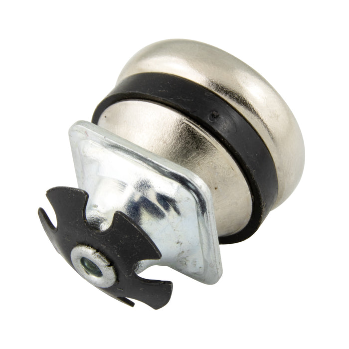 Plateforme métallique interne pivotante et coulissante, pour tube carré de 3/4 po, acier de calibre 16-18, base en plastique blanc, coussin en caoutchouc, plateforme nickelée par Spaenaur Inc.