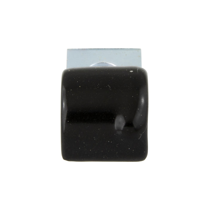 Pince « Half », rembourrée, diamètre 11/16 po, diamètre du trou 7/32 po, 0,812 po de centre à centre, acier zingué avec chromate transparent, rembourrage en vinyle noir par Spaenaur Inc.