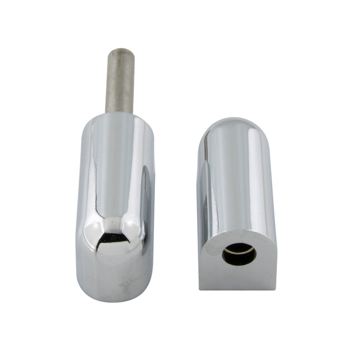 Block' Hinge for Offset Doors Large Size (100mm total Length) Holes Tapped M8 x 13mm (2 Halves, Bottom Half W/Fixed Pin) Zinc Diecast Plain Finish