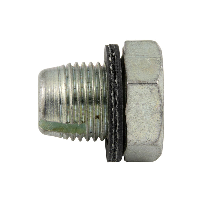 Self-Tapping Drain Plug with Fibre GAsket 1/2"-20 Double Oversize Low Carb Steel Case Hard Zinc PLTD