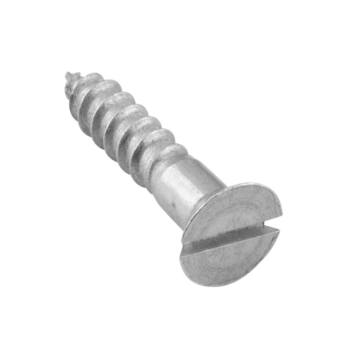 Wood Screw, Flat Head, Slotted, #10 x 1" Length, Aluminum, ASME/ANSI B18.6.1 by Spaenaur Inc.