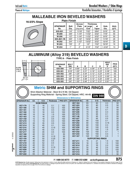 Shim Ring DIN 988 Ps 40 x 50 x 0.20 Steel DIN 988/ST 40X50X0.2