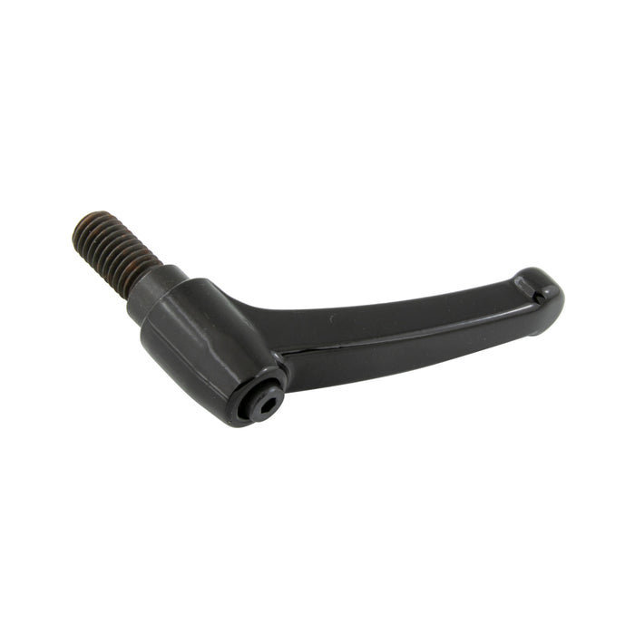 Indexed Clamping Lever, Male Thread 3.59" Length, 3/8"-16 x 1" Stud 3.21" Overall Height Zinc Diecast, Black