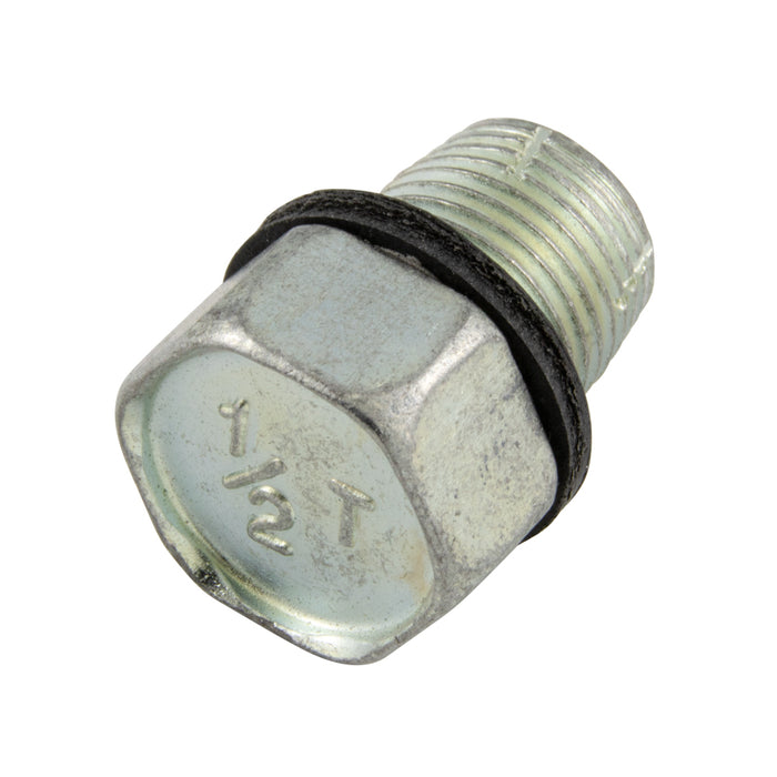 Self-Tapping Drain Plug with Fibre GAsket 1/2"-20 Triple Oversize Low Carb Steel Case Hard Zinc PLTD by Spaenaur Inc.