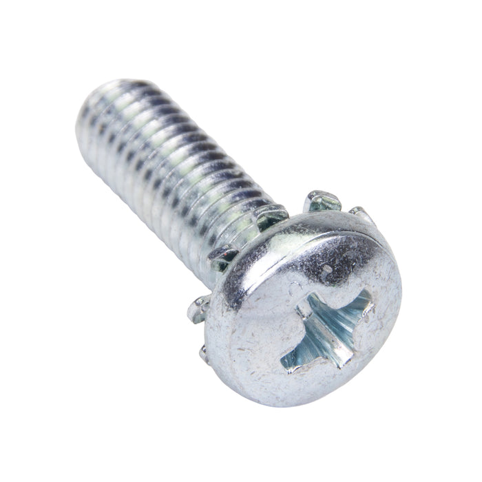 "Sems" Machine Screw, Phillips Pan Head With Ext Tooth Lockwasher, #10-32 X 5/8" X 3/8" Washer Od, Low Carbon Steel Zinc Plated by Spaenaur Inc.