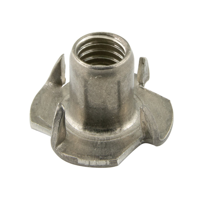 Teenut, base ronde avec 4 griffes droites 1/4"-20 UNC x 1/2" de longueur, diamètre de base 3/4", acier inoxydable 18-8, par Spaenaur Inc.