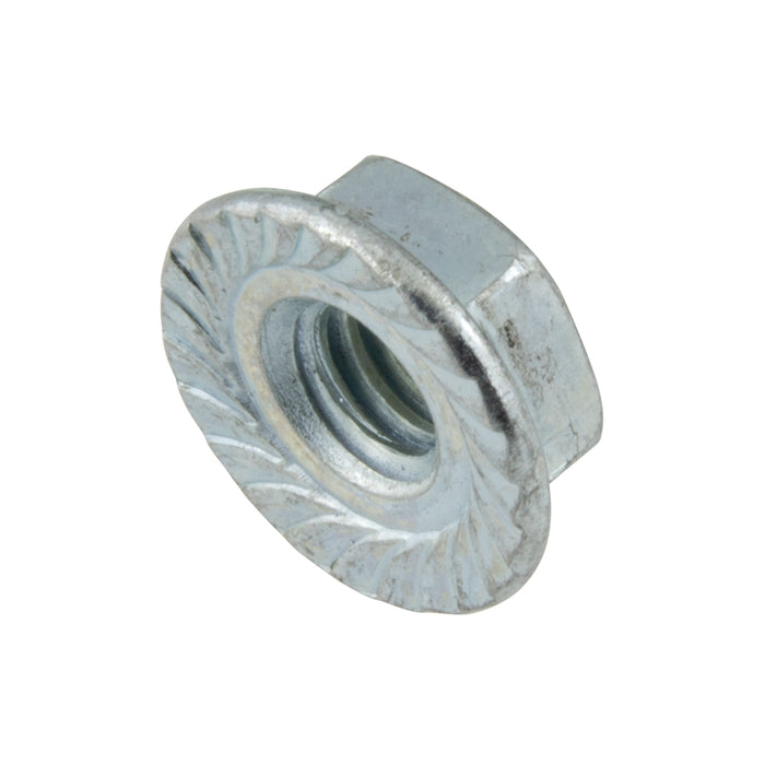 Écrou hexagonal à bride dentelée 1/2"-20 UNF, 3/4" AF, bride de 1", en acier à faible teneur en carbone, cémenté et zingué, fabriqué par Spaenaur Inc.