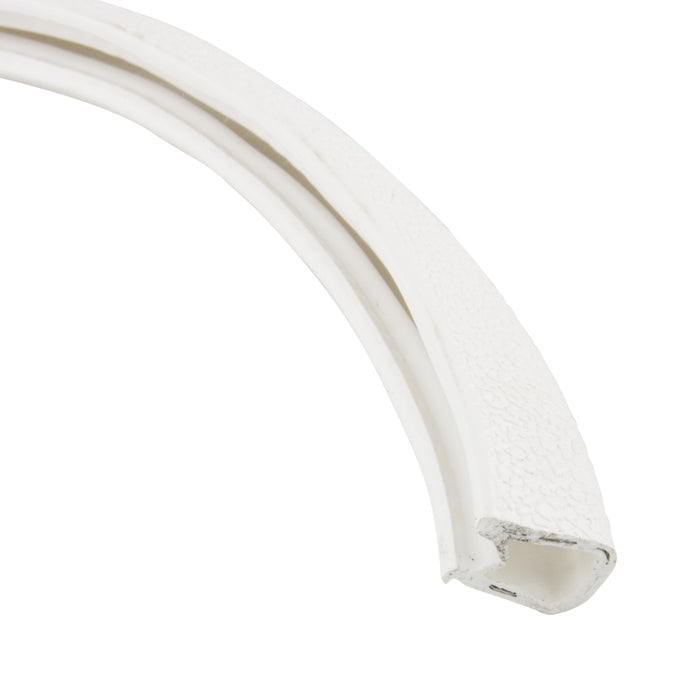 Joint d'étanchéité à encliqueter « Q », blanc, pour bords de 3/16 po à 1/4 po x 250 pi Vinyle blanc Sof-tone, âme en acier par QuickEdge®