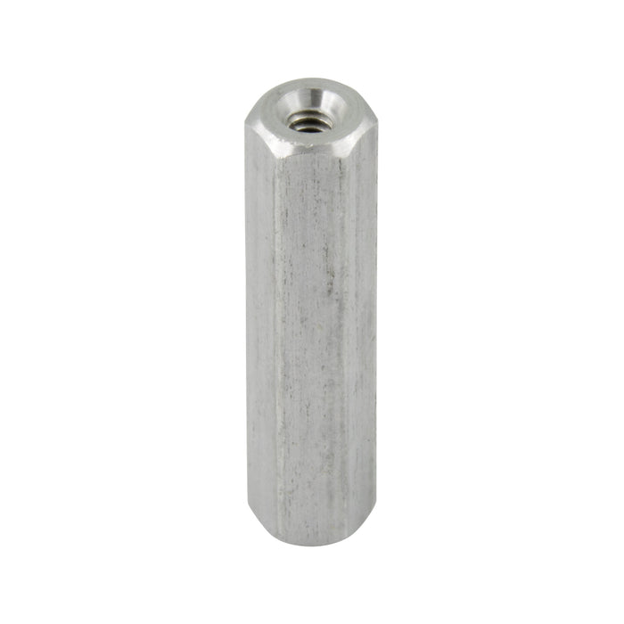 Spacer Hex Threaded, Tap Is 3/8" From Each End & Not Continuous Thru Threaded #6-32 UNC, 1/4" A.F. x 1.250" LGTH Aluminum Alloy 2011T3, Iridite # 14 Chromate