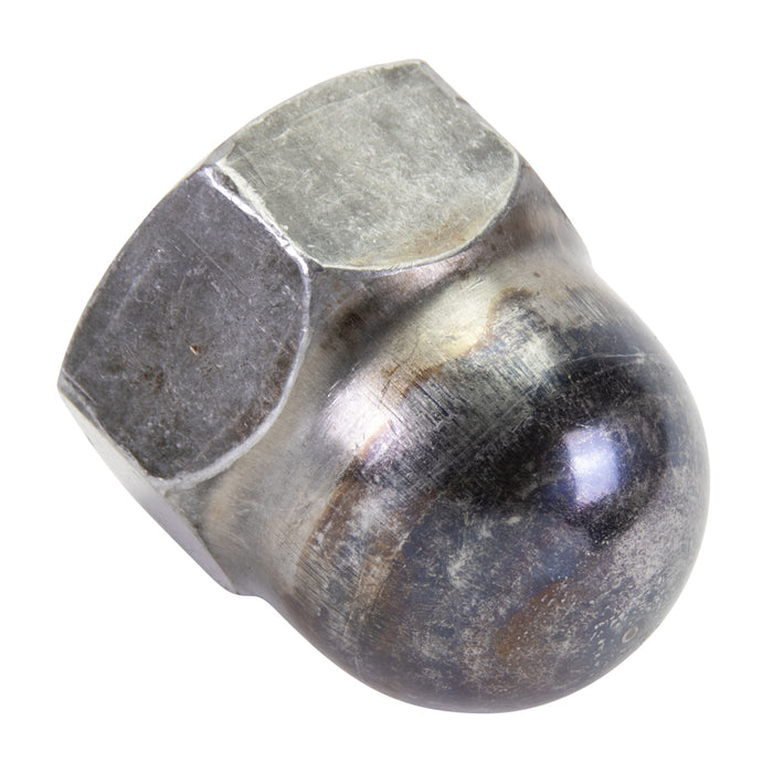 Écrou borgne, M10 x 1,50 mm, largeur à plat (WAF) 16,0 mm, épaisseur (THK) 18,0 mm, acier brut, conforme à la norme DIN 1587, fabriqué par Spaenaur Inc.