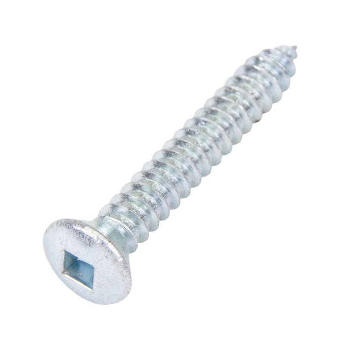 Tapping Screw, Oval Head Square Socket Drive, Type AB, #6 x 1-1/2" Length, Low Carbon Steel Trivalent Zinc Plated by Spaenaur Inc.