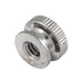 Round Double Knurled Battery Nut #8-32 UNC (11/32" OD x 7/32" HT) Brass, Nickel Plated by Spaenaur Inc.